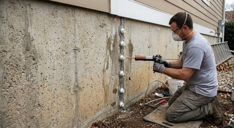 Basement Crack Repair in Tiverton, RI
