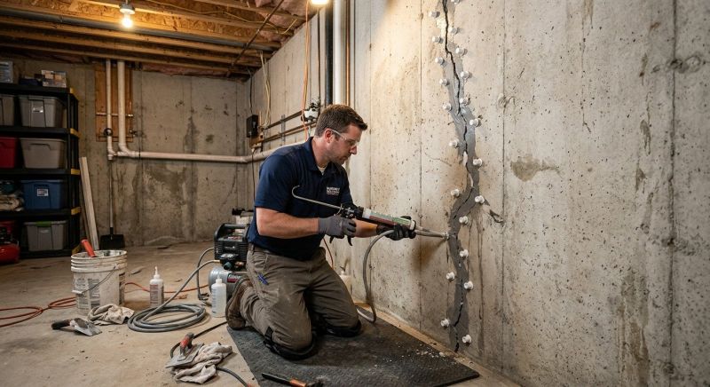 Basement Crack Repair in Tiverton, RI