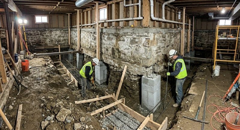 Basement Underpinning in Tiverton, RI