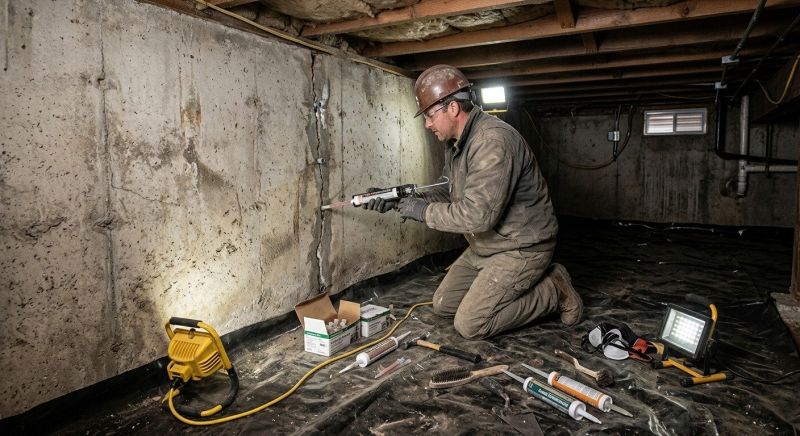 Cracked Foundation Repair in Tiverton, RI