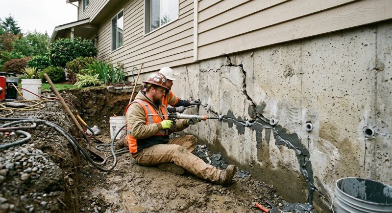 Cracked Foundation Repair in Pawtucket, RI