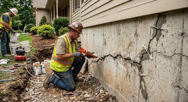 Cracked Foundation Repair in South Dartmouth, MA