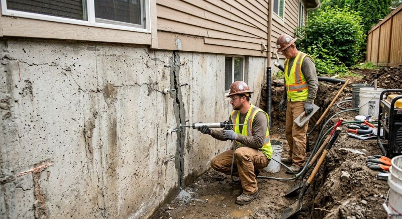 Cracked Foundation Repair in Westport, MA
