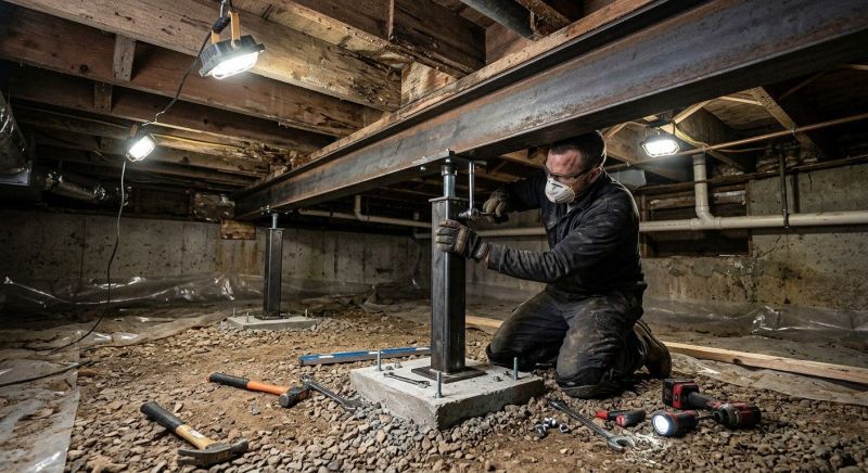 Crawlspace Structural Repair in Tiverton, RI