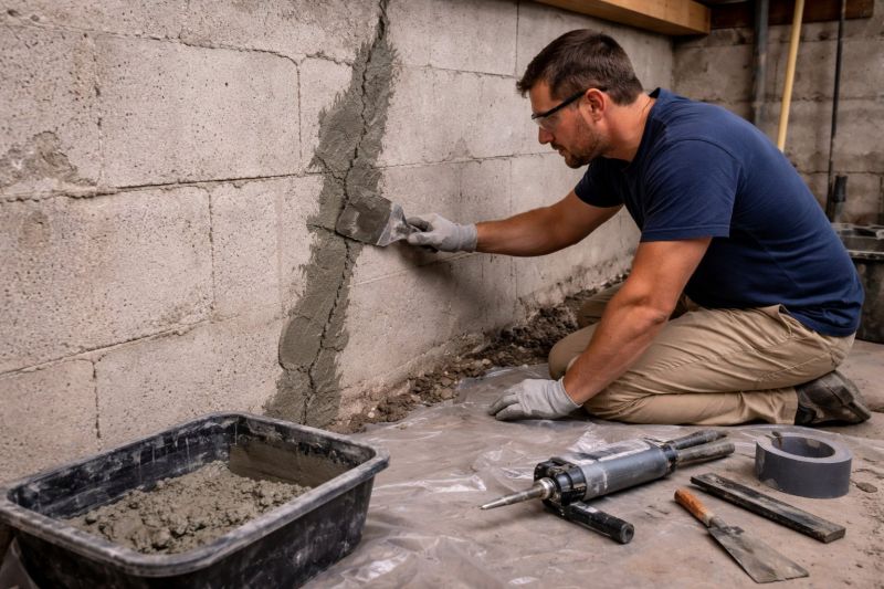Foundation Crack Repair in North Kingstown, RI