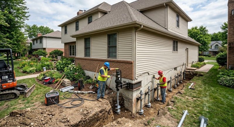 Helical Piers Installation in Tiverton, RI