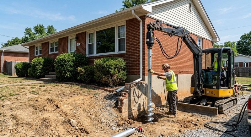 Helical Pile Installation in Tiverton, RI