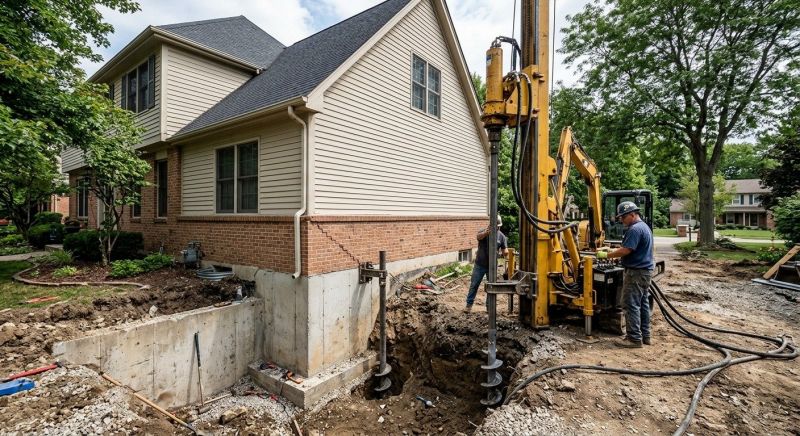 Helical Pile Installation in Tiverton, RI