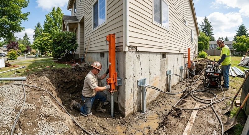 Sinking Foundation Repair in Johnston, RI