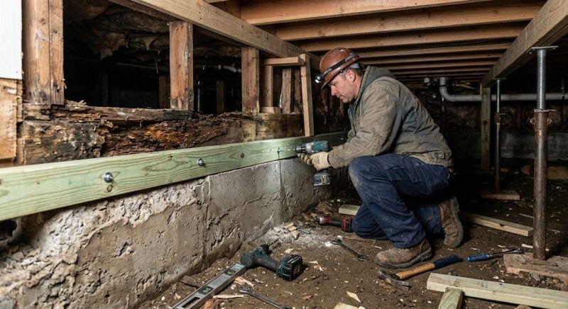 Sinking Foundation Repair in Taunton, MA